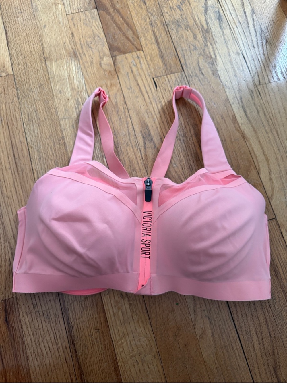 Victorias Secret Sport Pink Front-Zip Sports Bra